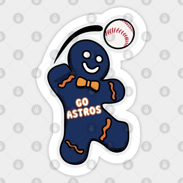 Houston Astros Gingerbread Man Sticker by Rad Love